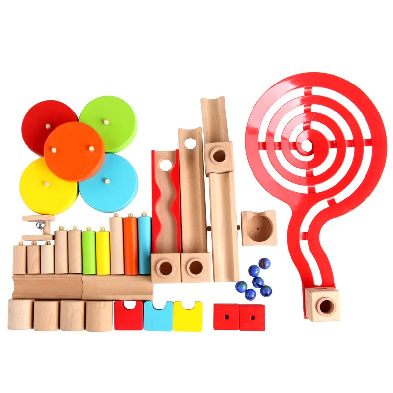 

Children Creative Construction Ball Bearing Building Blocks Stereo Slide Camera Track Marble Boast Paiderui Pull Cyclotron Plank