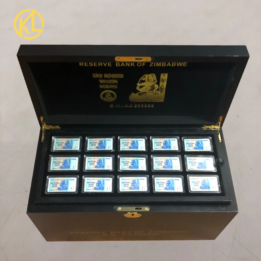 270pcs One Hundred Trillion Dollars Zimbabwe blue colored silver bar