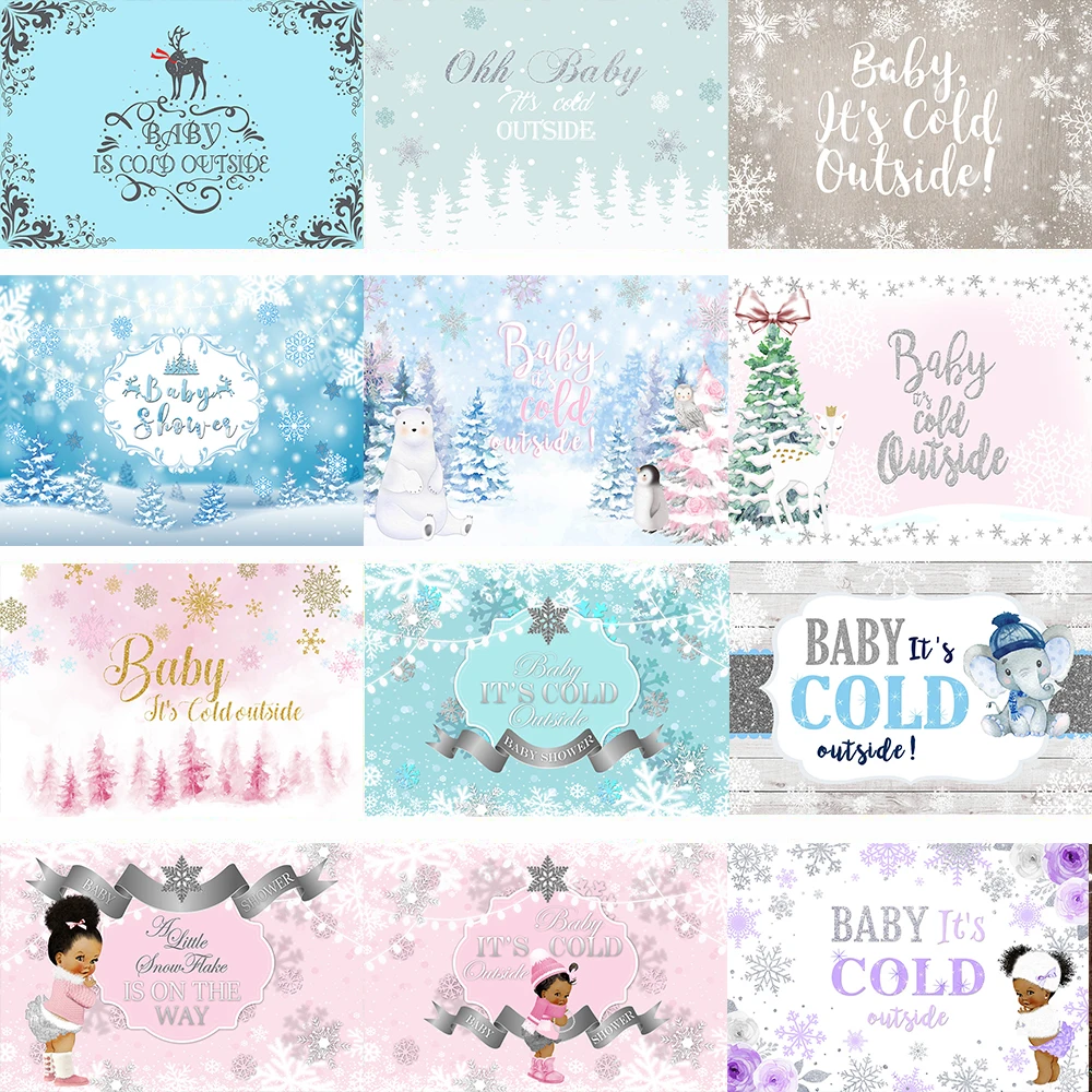 

Winter Onederland Backdrop Newborn Baby First 1st Christmas Birthday Snowflake Flowers Background Pink Silver Party Decor Photo