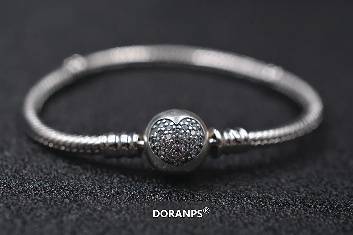Не выцветает DORANPS Серебро cz для pandoras браслеты для женщин 925 Шарм для браслета, украшения, 1pz