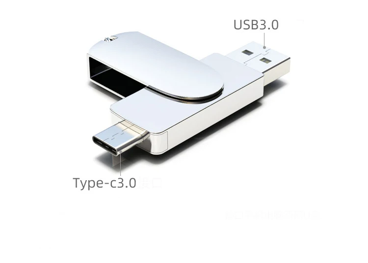 Флеш-накопитель USB 3,0 2в1 type-C телефон компьютер u-диск портативный 32 Гб 64 Гб 128 ГБ 256 Гб карта памяти флэш-диск-серебро, розовое золото