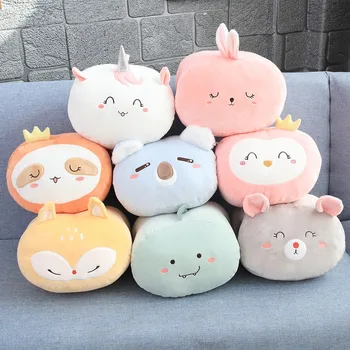 

8 Styles Soft Handwarm Kawaii Koala Sloth Unicorn Plush Pillow Toy Cartoon Penguin Dinosaur Rabbit Mouse Stuffed Doll Cushion