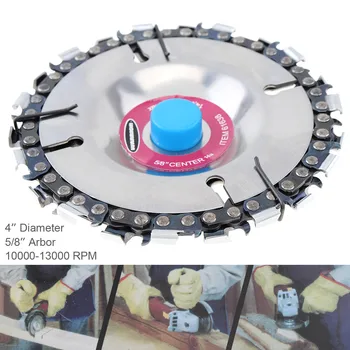 

4 Inch 22 Tooth Durable Angle Grinder Disc Wood Cutting Grooved Saw Blade Woodworking Grinder Chain Disk Sculpting Tool