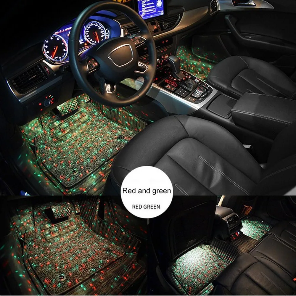 Car Foot Atmosphere Light Ambient Lamp USB With Voice Control Multiple Modes Automotive Interior Decorative Lights