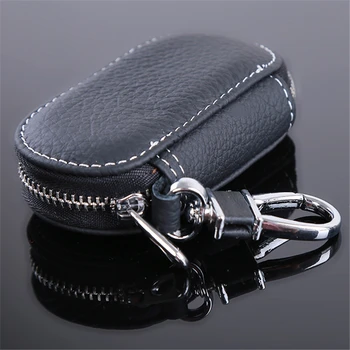 

Leather Car Key Wallets Men Key Holder Housekeeper Keys Organizer Women Keychain Covers Zipper Key Case Bag Unisex Pouch Purse