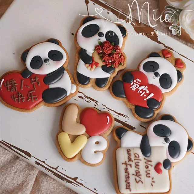 San valentino stampo per biscotti Panda Bear cupido angelo glassa  taglierina per biscotti Cartoon 3D casa