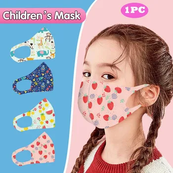 

Fruit Animal Print Kids Mask Reusable Washable 3D Face Mask Breathable Cartoon Mouth Cover For Children Masque Enfant Lavable