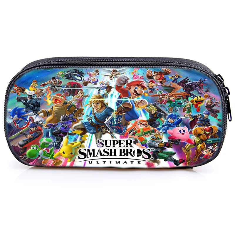 Функциональный мультфильм Супер Марио Smash Bros пенал для студентов мальчиков детские канцелярские принадлежности мешок аниме высокого качества модный пенал - Цвет: 1