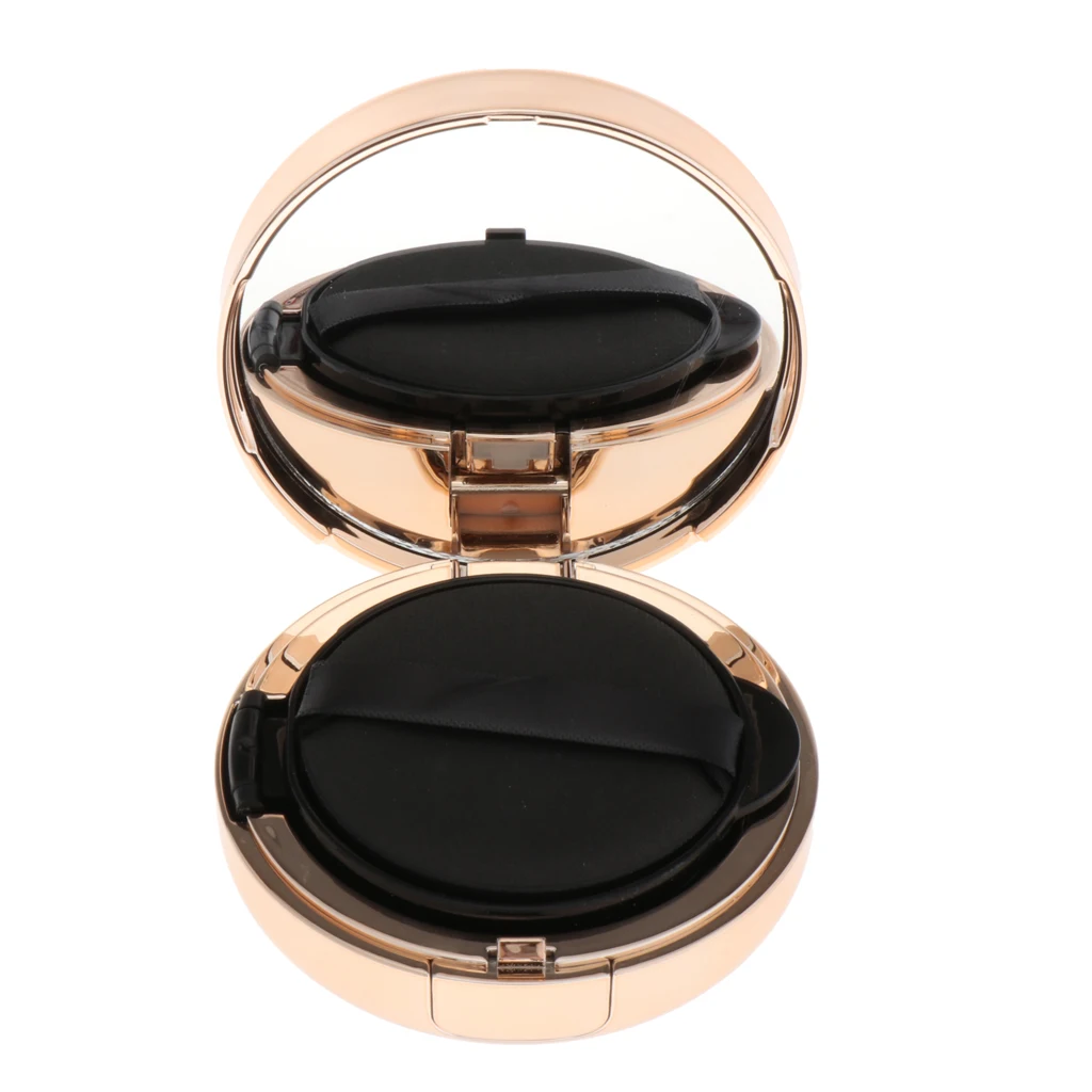 Pink Empty Air Cushion Puff Case Powder Container Cosmetic Concealer BB CC Cream Compact Box with Mirror