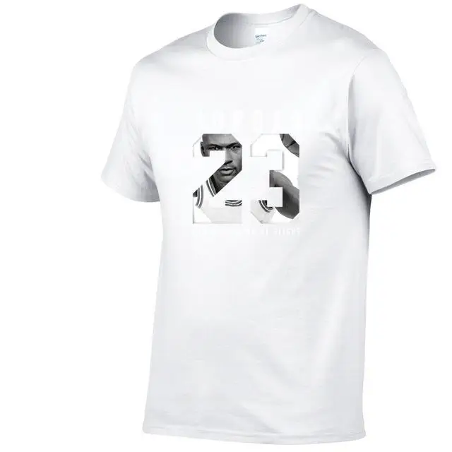 Новая брендовая одежда Jordan 23 Мужская футболка Swag Хлопковая мужская футболка с принтом Homme fitness Camisetas хип-хоп Футболка - Цвет: White 76