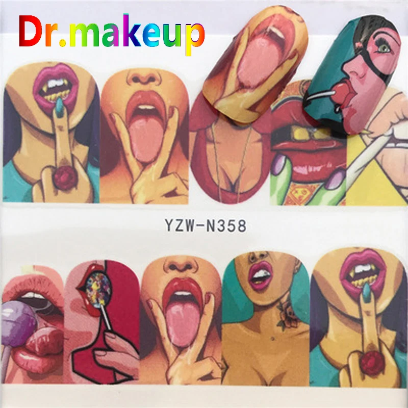 Dr. makeup 1 лист DIY Marvel стикер для дизайна ногтей s 3D полное покрытие мультяшный блеск