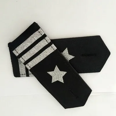 1/2/3/4 цвета: золотистый, серебристый бары Stars Airline эполет для пилота униформа для охранников производительность рубашки пальто эполет - Цвет: Silver Star 3 bars