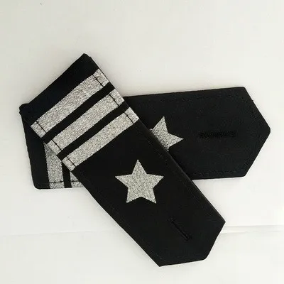 Silver Star 3 bars 1/2/3/4 цвета: золотистый, серебристый бары Stars Airline эполет для пилота униформа для охранников производительность рубашки пальто эполет - Цвет: Silver Star 3 bars