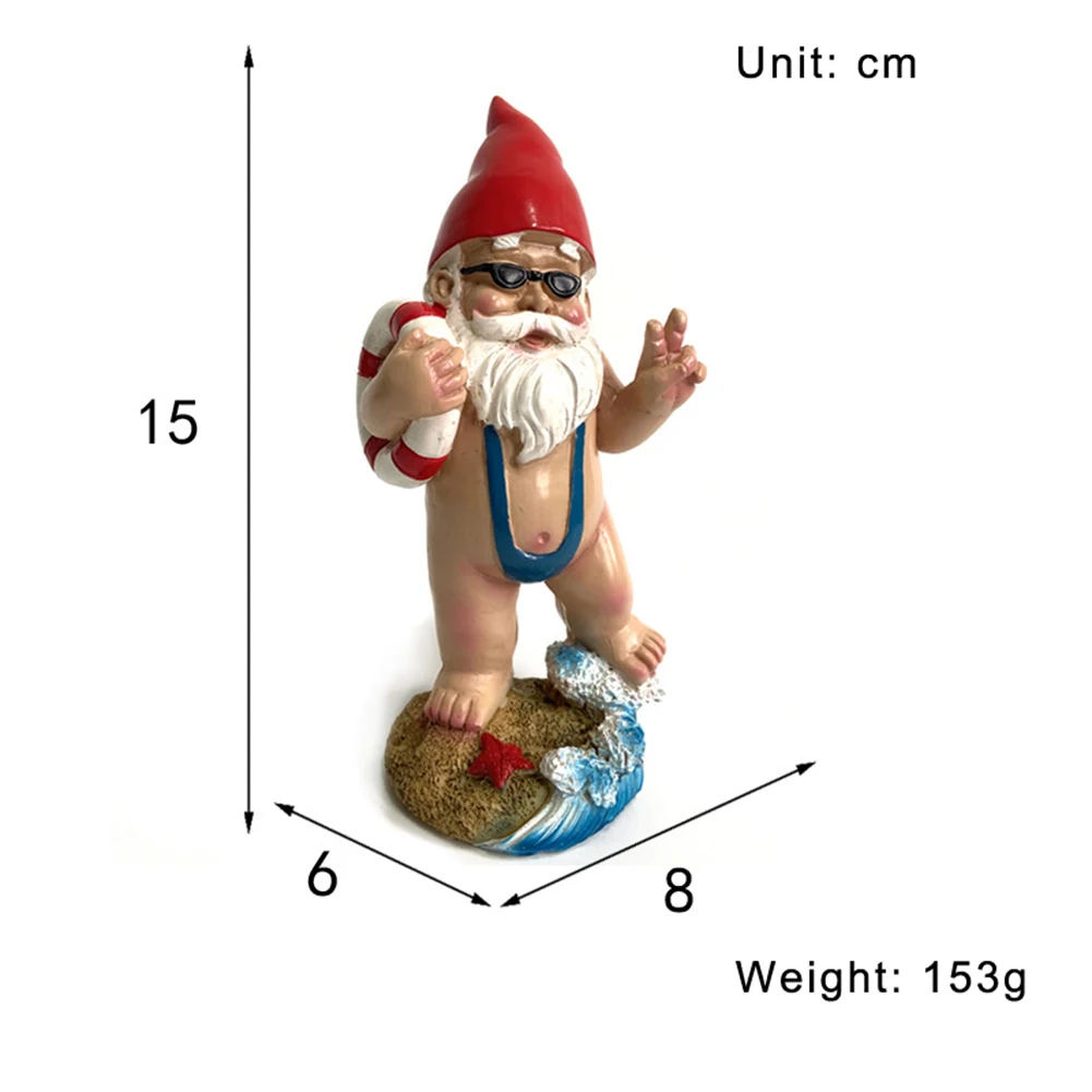 Winnereco 3D Dwarf Toilet Play Phone Statue Garden Gnome Resin Doll  Figurines Crafts 