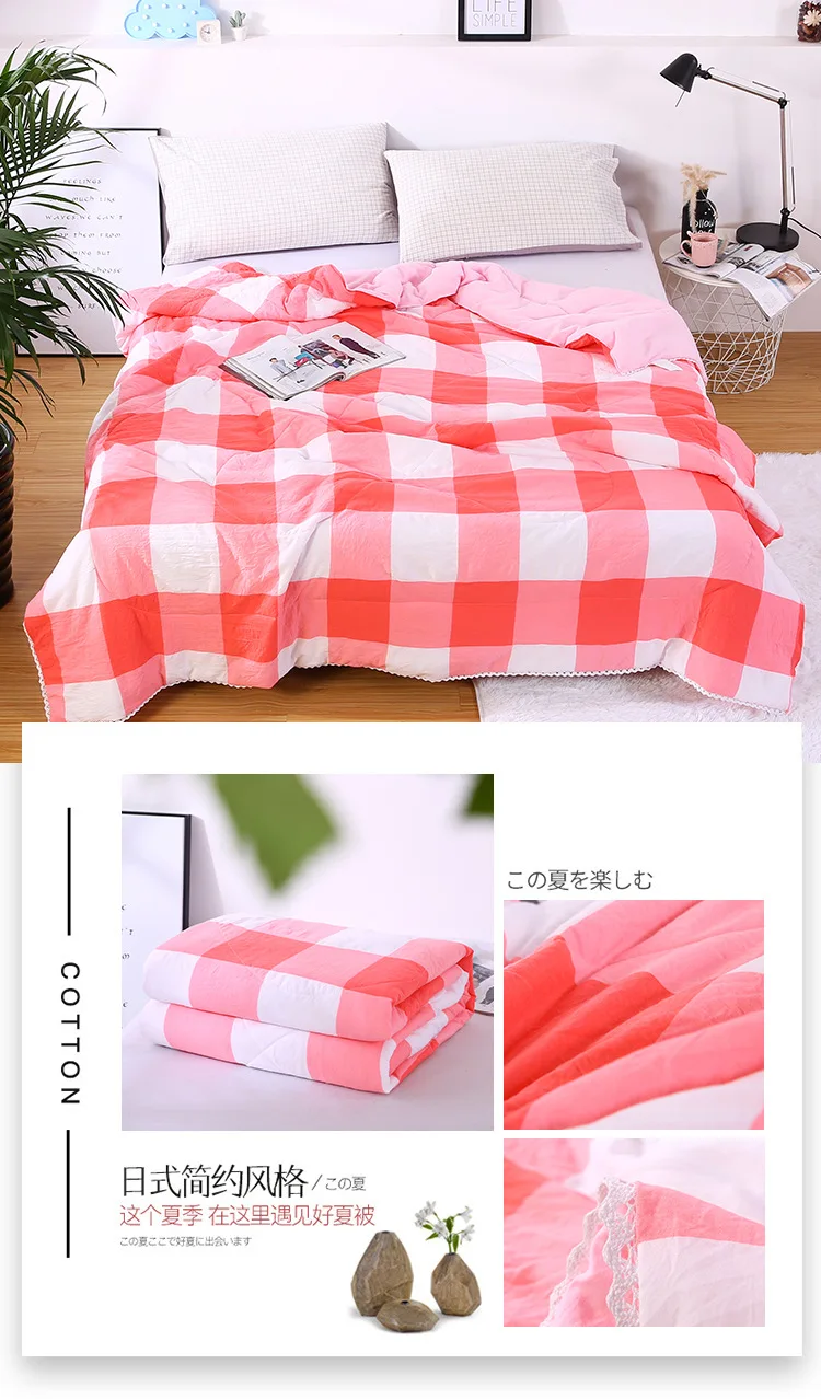 Summer Quilt Washed Cotton Summer Blanket Airable Cover Thin Blanket Machine Washable Network for Manufacturers Direct Selling W