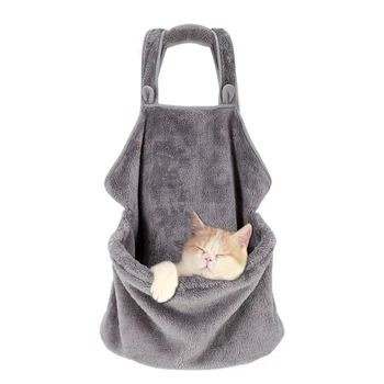 

Puppy Cats And Dogs Carry Backpack Coral Velvet Rabbit Cat Hair Apron Anti-sticky Hair Hug Dog Clothes Rack Cat Pocket Bag Bed