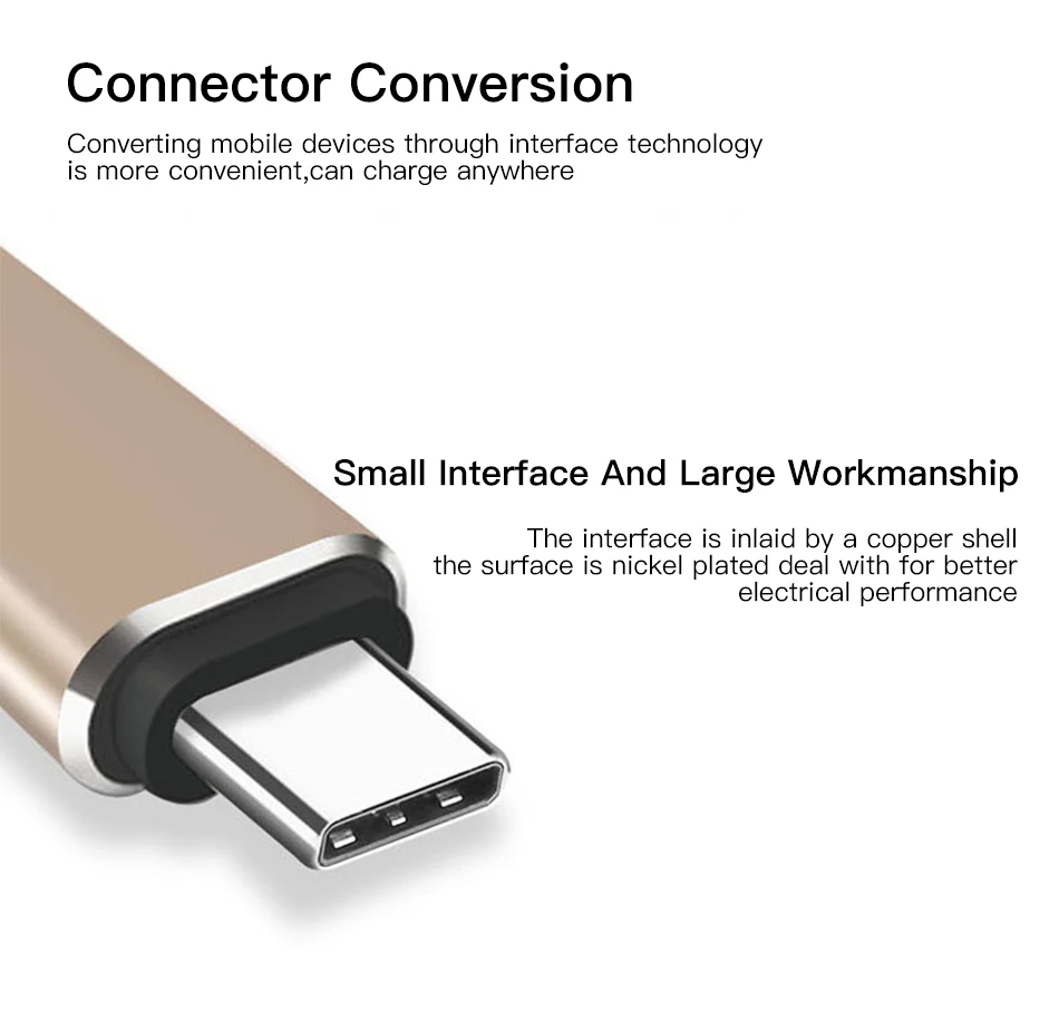!ACCEZZ 2PC Type c OTG Adapter For iPhone Cable Female Type-c  Data Charging Connector For Huawei P20 Pro Mate 20 Samsung S9 S10 (4)