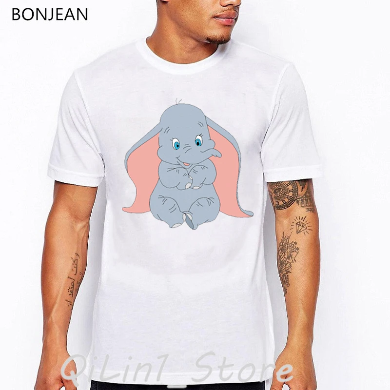 

Summer Tops Dumbo T Shirt Men Clothes 2020 Harajuku Shirt Elephant Animal Print T-Shirt Camisetas Hombre Funny Tshirts Men