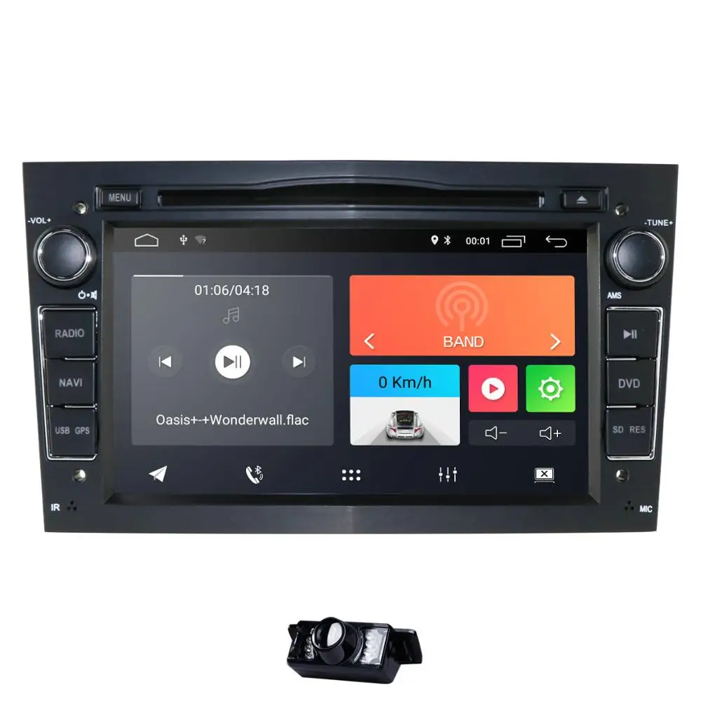 4G Android9.0 1024X600 7 дюймов 2din автомобильный gps dvd-плеер для Opel Astra h g Zafira B Vectra C D Antara Combo радио аудио dsp RDS SWC - Цвет: black