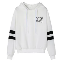 JAYCOSIN модная Женская толстовка с принтом планеты, толстовка с капюшоном и длинным рукавом, повседневный классный шикарный принт, милый пуловер с капюшоном, топы, блузка