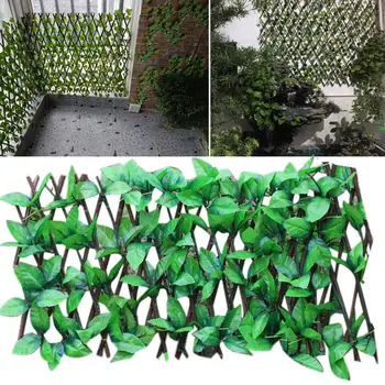 

Artificial Hedge Leaf Fence Garden Patio Yard Screen Party Decoration Photo Props Home Restaurant Ornaments Green Expandable