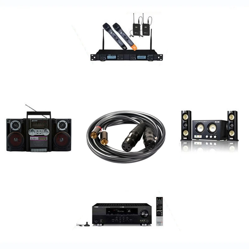 Двойной Женский Xlr к Rca кабель, сверхмощный 2 Xlr Женский к 2 Rca Мужской Соединительный кабель Hifi стерео аудио соединительный кабель провод