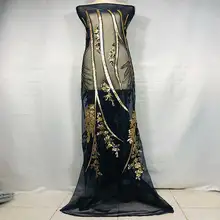 Новое поступление блестки кружева ткани африканская нигерийская Тюлевая сетчатая кружевная ткань для свадебная ткань кружевная с блестками YJ01