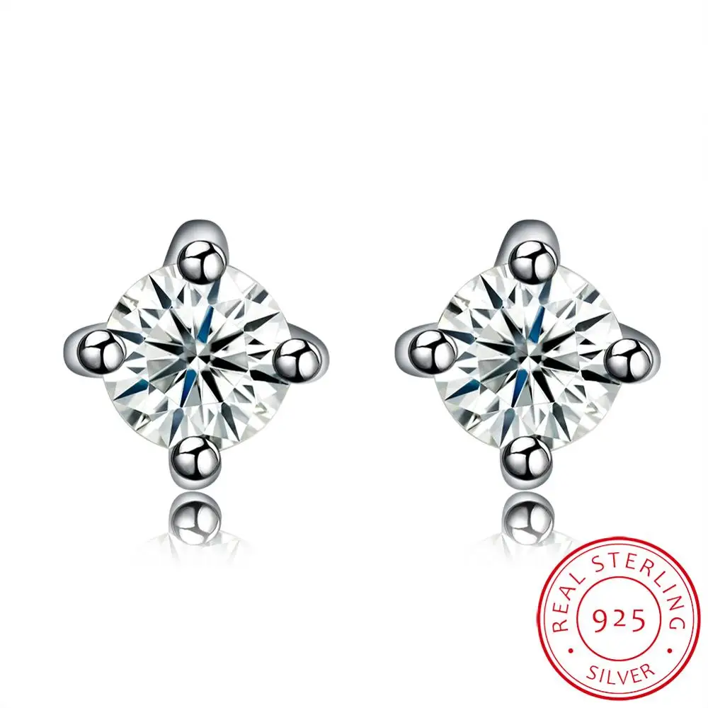 

Small Stud Earrings 925 Sterling Silver Studs for Women Shinning Cubic Zircon Fashion Fine Jewelry Drop Shipping Wholesale