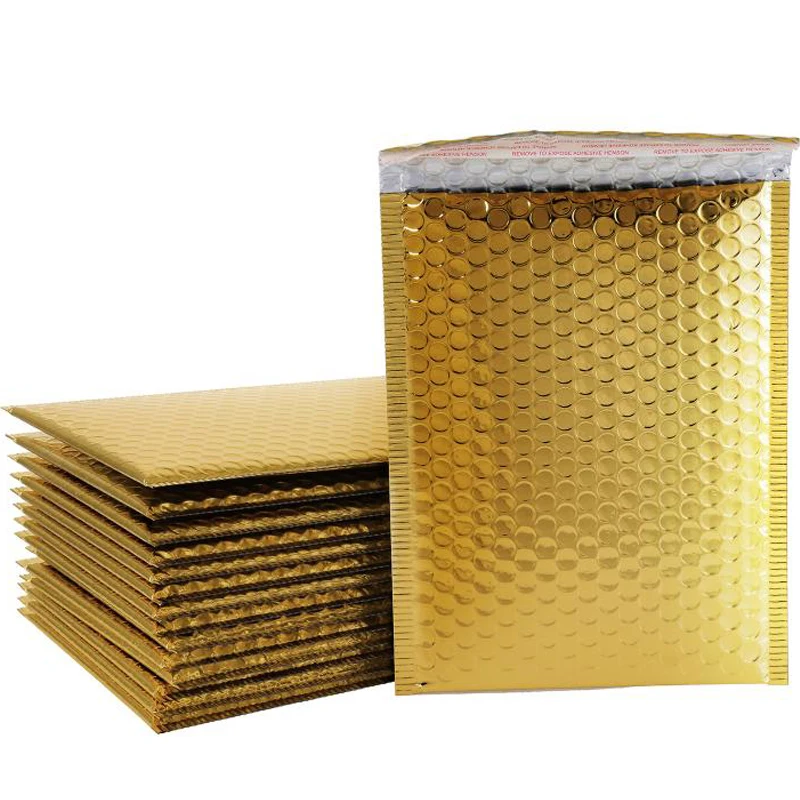 50pcs/Lot Foam Envelope Self Seal Mailers Padded Shipping Envelopes With Bubble Mailing Bag Shipping Packages Black Gold Silver