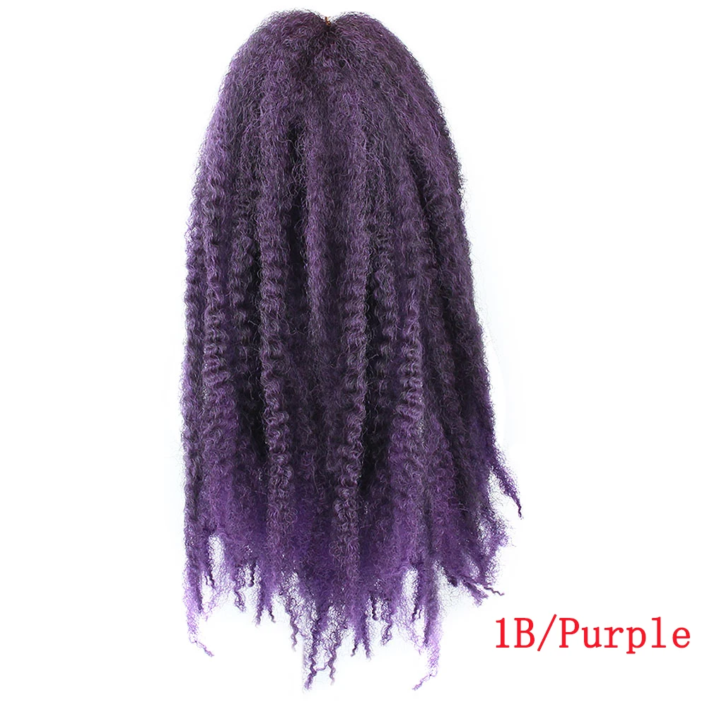 T1BIPurple Афро кудрявые натуральные мягкие марли косы светло-коричневые синтетические плетеные волосы для наращивания высокотемпературное волокно для женщин Pageup - Цвет: T1BIPurple