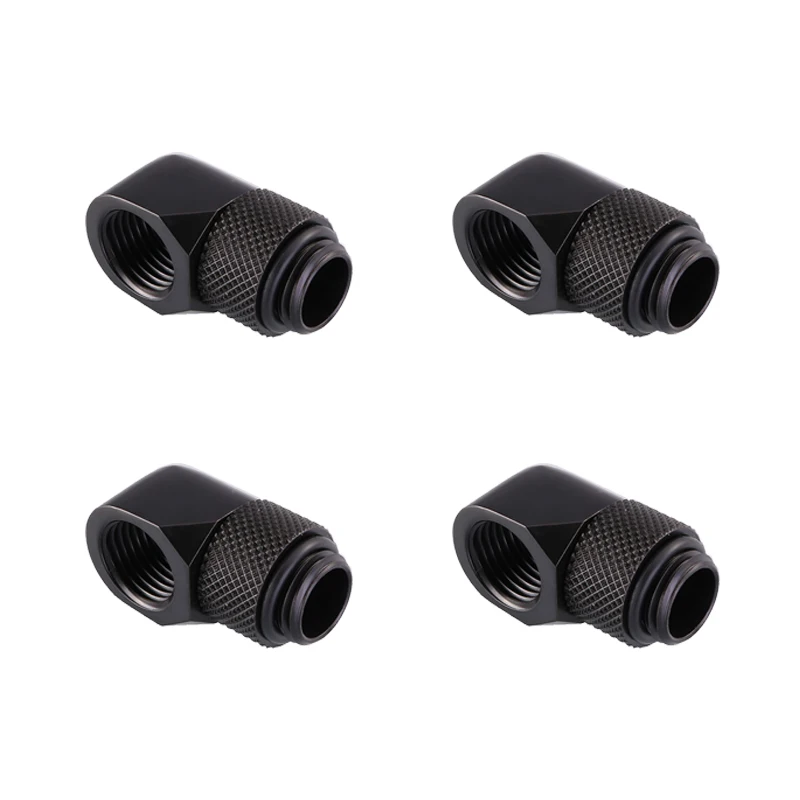 BYKSKI G1/4 ''90 градусов поворотный фитинг/латунь аксессуары воды адаптеры охлаждения медь - Цвет: black