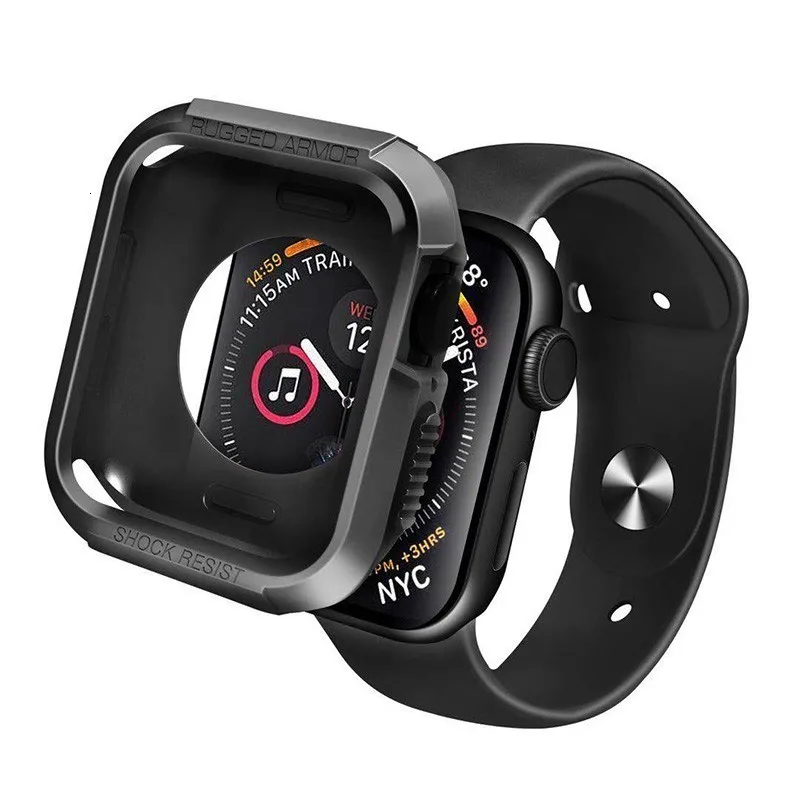 Прочный Бронированный резиновый чехол для Apple Watch 4 3 2 1 40 мм 44 мм защитный ТПУ Прочный чехол Защитная крышка для Iwatch 42 мм