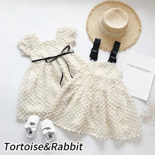 Модное платье принцессы для девочек; однотонное летнее платье в горошек на бретельках; Vestidos ; детская одежда с короткими рукавами для дня рождения, свадьбы; вечерние платья