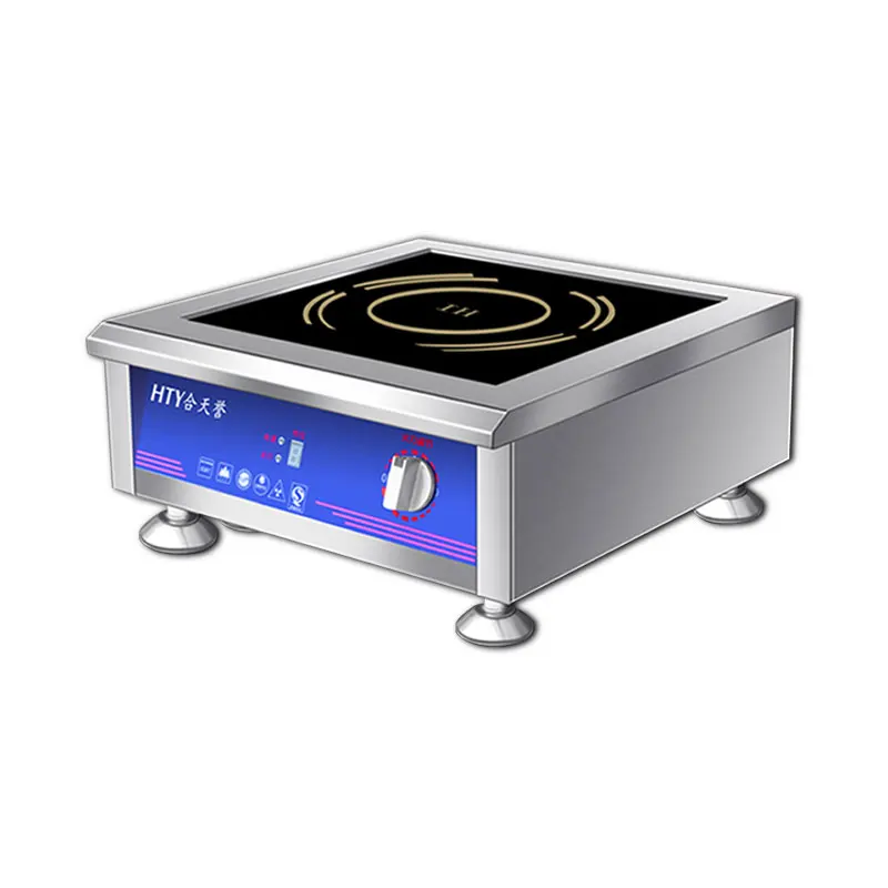 Light Grey 220V/3500W High Power Commercial Induction cooker flat Frying stove kitchen equipment Induction cooker Soup stove - Color: Light Grey