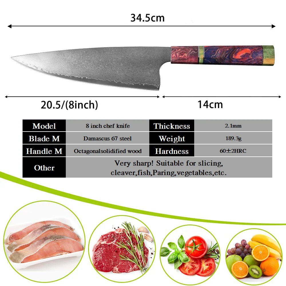 XITUO поварской нож дамасская сталь профессиональный японский нож Kiritsuke Gyuto Убойный нож высокого качества кухонные инструменты для приготовления пищи