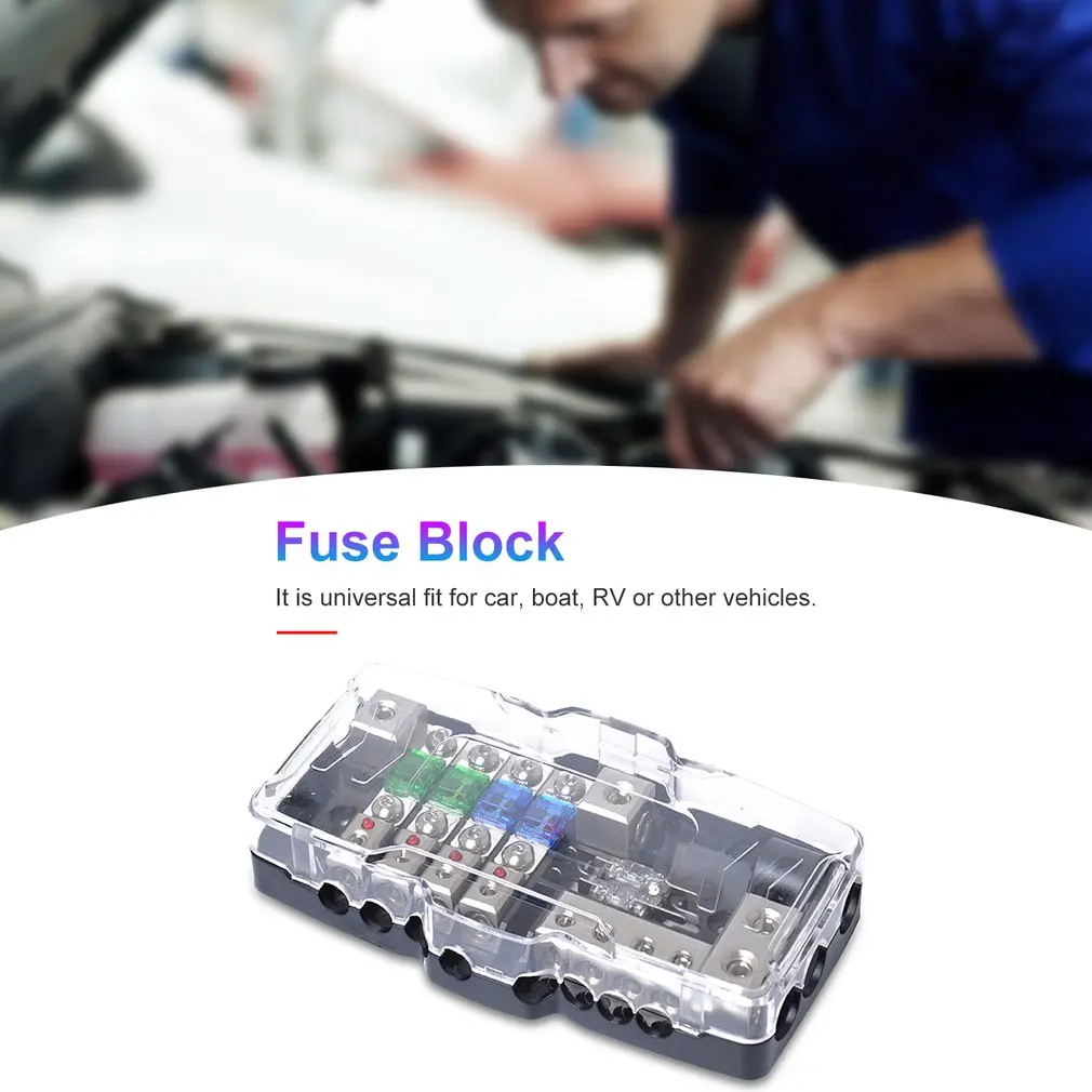 Car Audio Stereo Distribution Fuse Block ANL Fuse Holder 0/4ga 4 Way Fuses Box Block 30A 60A Universal Car Accessories