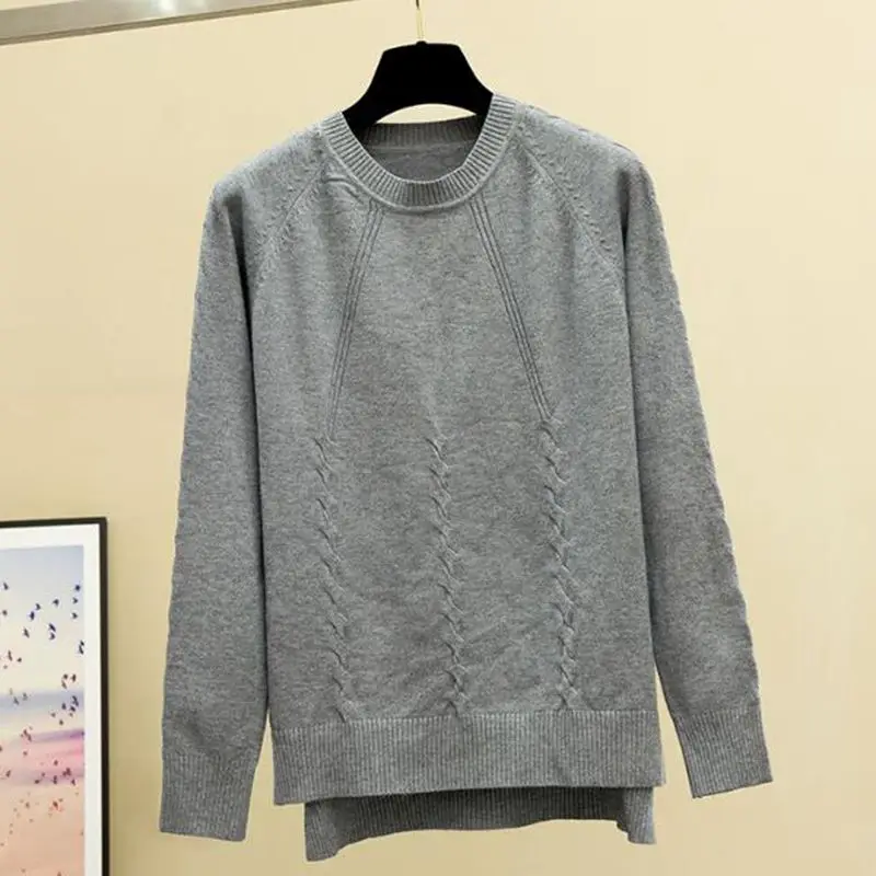 Grey 1808 GIGOGOU Женский пуловер и свитера с круглым вырезом, шикарный Рождественский свитер, вязаный пуловер, зимняя одежда, женские джемперы, топ, Джерси, Mujer - Цвет: Grey 1808