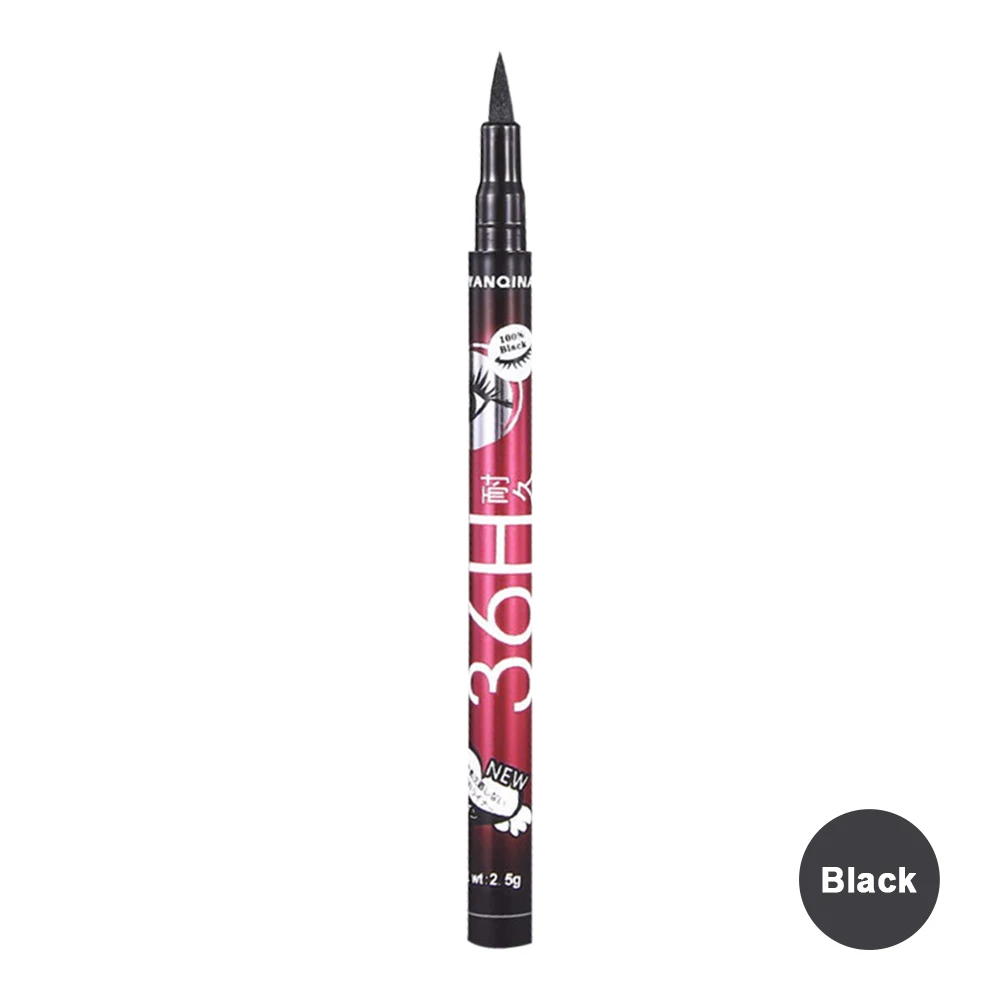 Black-12Pcs 12 шт. 36 H черный Водонепроницаемый жидкая подводка для глаз, макияж Красота шоу с длинным рукавом, Длительное Действие, подводка для глаз, карандаш для макияжа, инструменты для теней для век - Цвет: Black-12Pcs