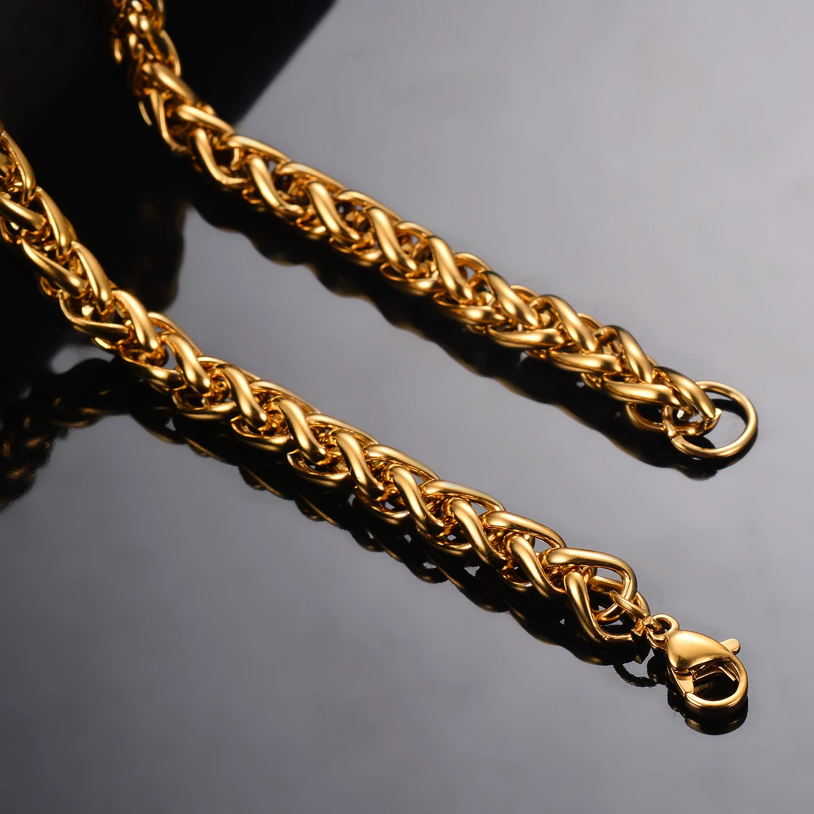 1 piece Width 3mm/4mm/5mm/6mm Gold Color Keel Link Chain Necklace For Men Women Stainless Steel Chain Necklace