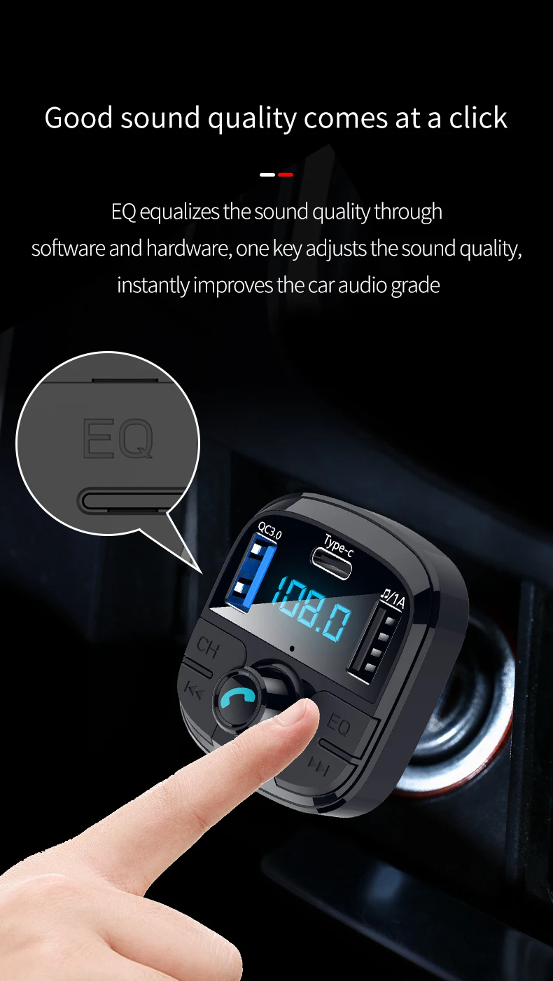 Автомобильный MP3 Bluetooth Handsfree телефон плеер Автомобильный прикуриватель двойной USB зарядное устройство QC 3,0 Быстрая зарядка