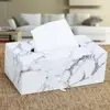 Nordic Fashion Marble Pattern High-quality PU Leather Drawer Box Rectangular Paper Box Household Leather Tissue Napkin Holder 3