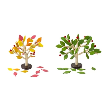 

2 Set Wood Building Blocks Tree Set for Kids Men Preschool DIY Learning Educational 3D Assembled Toys Tile Game Home Office Deco