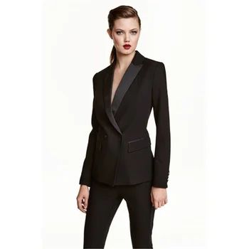 

Womens Business Work Pant Suits Set Blazer Formal Slim OL Elegant Double Breasted Female Office Uniform Evening 2 Piece Set