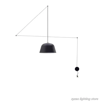 

Nordic Minimalist Iron Line Pendant Lights Simple Modern Geometry Line Hanglamp Corridor Bedroom Restaurant Bar E27 Pendant Lamp