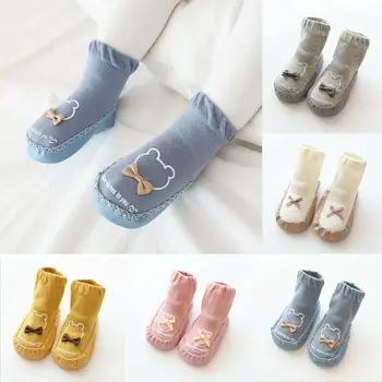 

2020 Brand Baby Socks Baby Cute Cartoon Non-slip Cotton Toddler Floor Socks Kids Shoes Slipper Bowknot Sewing Thread Socks