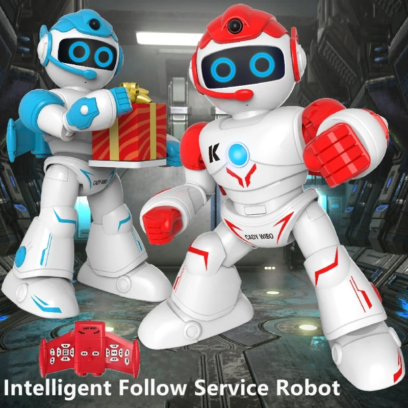 

Intelligent Follow Service Robot Voice Dialogue Touch Sensing Delivery Mode Sing And Dance Programming Educational RC Robot Toy