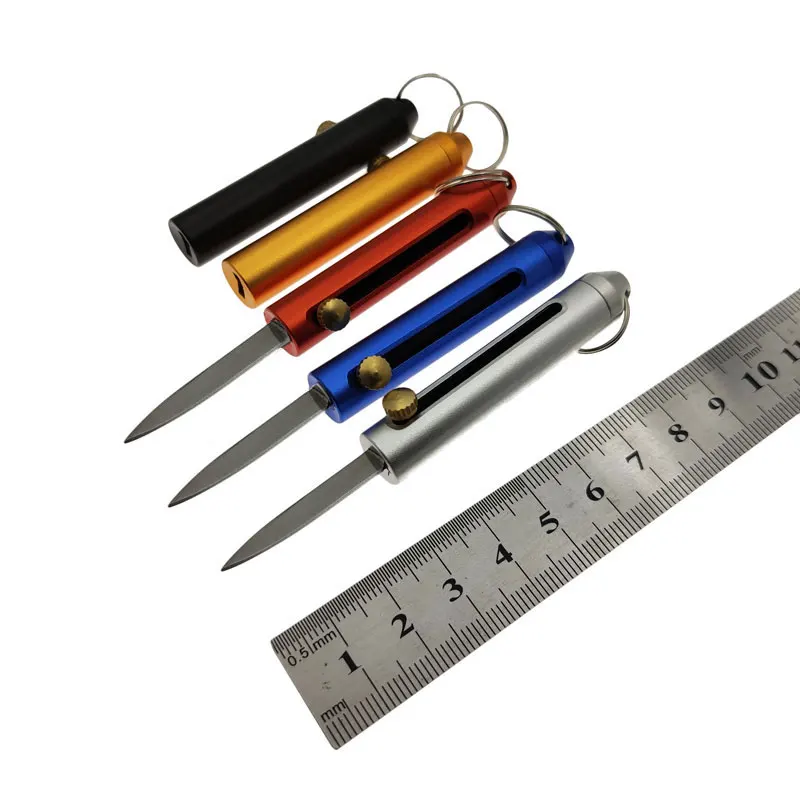 Полностью Металлическая алюминиевая ручка раздвижное лезвие Распаковка брелок EDC Мини-нож самообороны портативный карманный нож складной нож