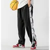 Men Basketball Pants Side Striped Button Easy To Wear Mens Casual Pant Loose Sweatpants 1