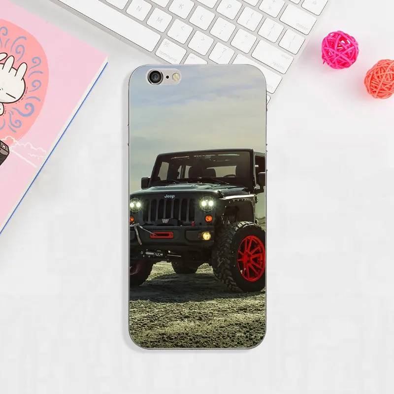 Популярные Чехлы для мобильных телефонов из мягкого ТПУ для Jeep Wrangler, чехлы для iPhone 8, 7, 6 S, 6 Plus, X, XR, XS, 11 Pro Max, 5, 5S, 5C, SE, 4, 4S, чехлы - Цвет: image 2