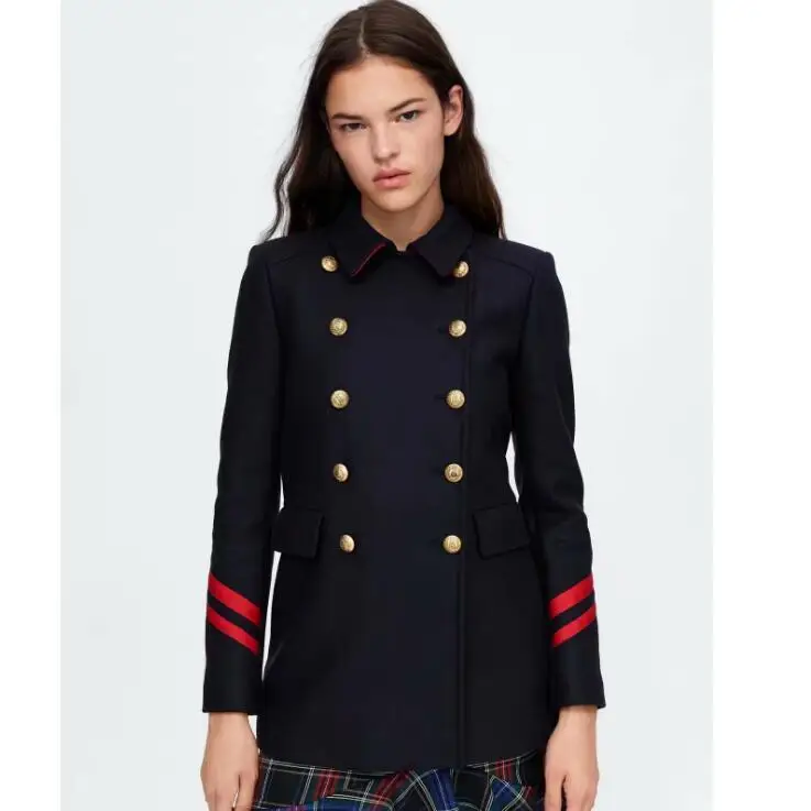 

2019 Long Sleeve Blazer Women Autumn Winter Runway Designer Fashion Vintage Double Breasted Jackets Suit Coat Female Office Lady